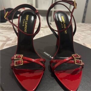 Yves Saint Laurent Red Patent Leather Heels